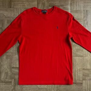 Ralph Lauren Polo Shirt Boy’s Size XL 18/20 Red Long Sleeve Thermal Shirt NICE!